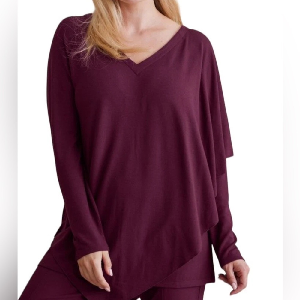 Soft Surroundings Madeline Tunic Purple Wine.‎ Women’s Medium Long Sleeve.